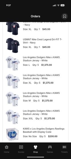 Nike Kaws X Los Angeles Dodgers jerseys