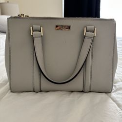 Kate Spade Small Leather Tote - Light Grey
