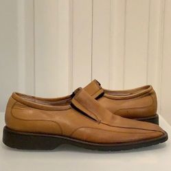 Feetfirst Mens Tan Leather Loafers/Slip Ons Made In Italy Size 43