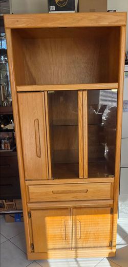 Oak Wood Cabinet with Double Doors