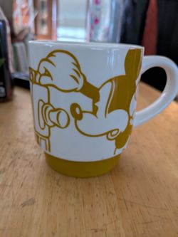 vintage Disney Daisco mickey mouse stackable mug.. yellow white