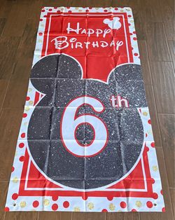 Mickey Mouse 6th birthday Banner