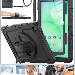 stock Case for Samsung Galaxy Tab A11+ Plus/A9+ Plus 11'', Full-Body Drop Protection Case with Screen Protector Pencil Holder [360° Rotating Ha