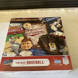 Retro Fan Vintage Baseball Puzzle 500 Pieces- Sealed