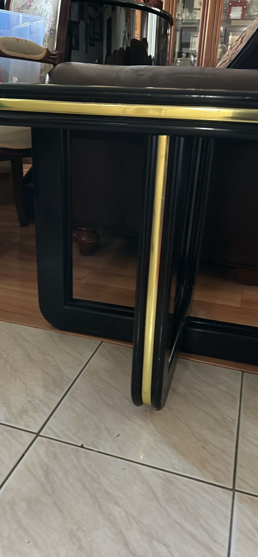 Black Lacquered Glass End Table
