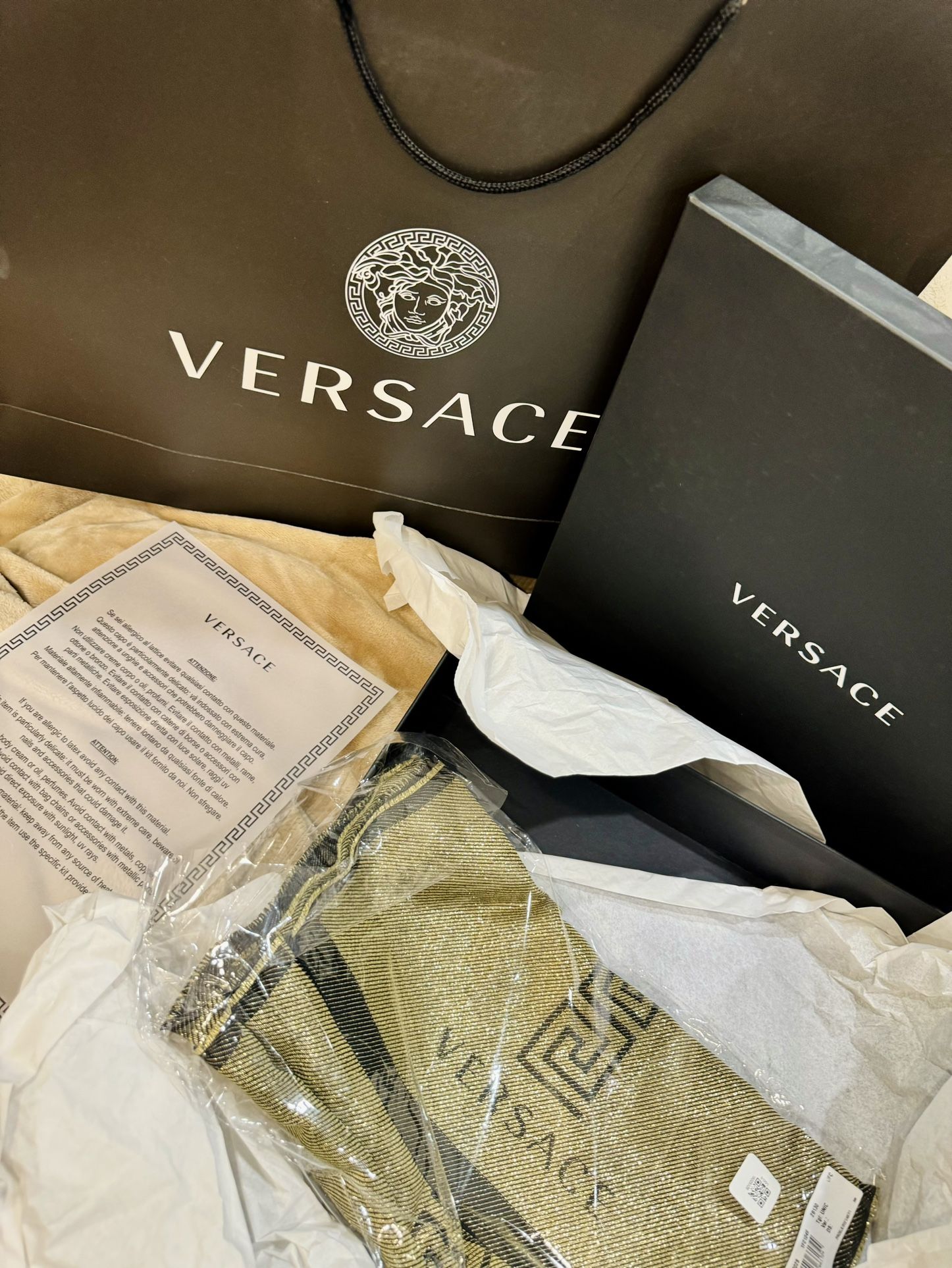 VERSACE SCARF BOX AND BAG