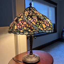 Tiffany Style Table Lamp Stained Glass and Lead 