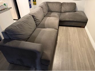 Comfy Dark Grey 2-Piece Fabric Sectional