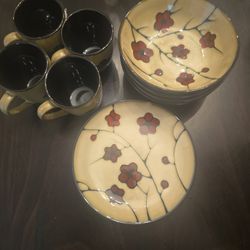 Pfaltzgraff Studio Aster Coffee Mug Salad Plate And Soup Bowl Set