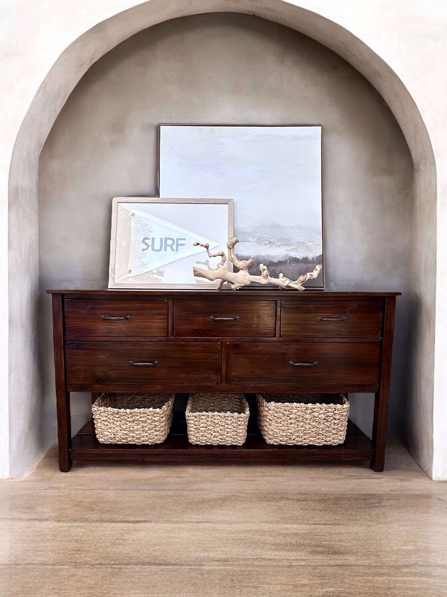 Pottery Barn Dresser 5 Drawer Espresso Shelf Entry Table TV Stand Console WOOD
