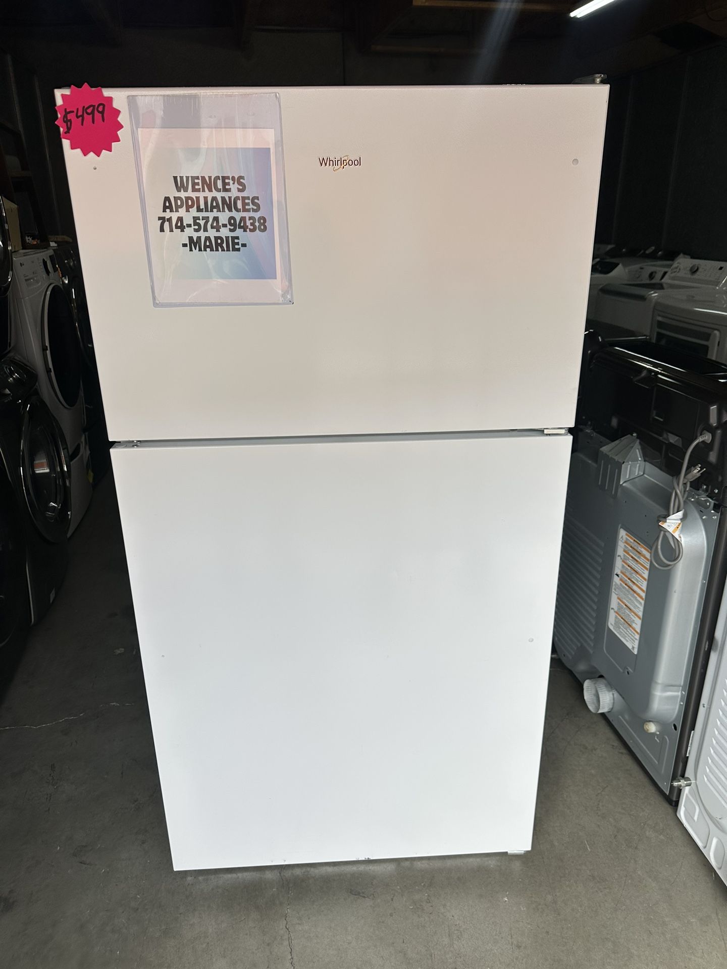 33 WIDE WHIRLPOOL TOP FREEZER REFRIGERATOR 