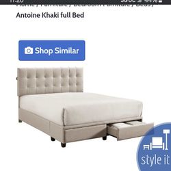 Antoine Khaki full Bed

