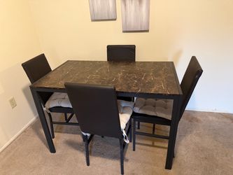 Dining Table Set with 4 Chairs