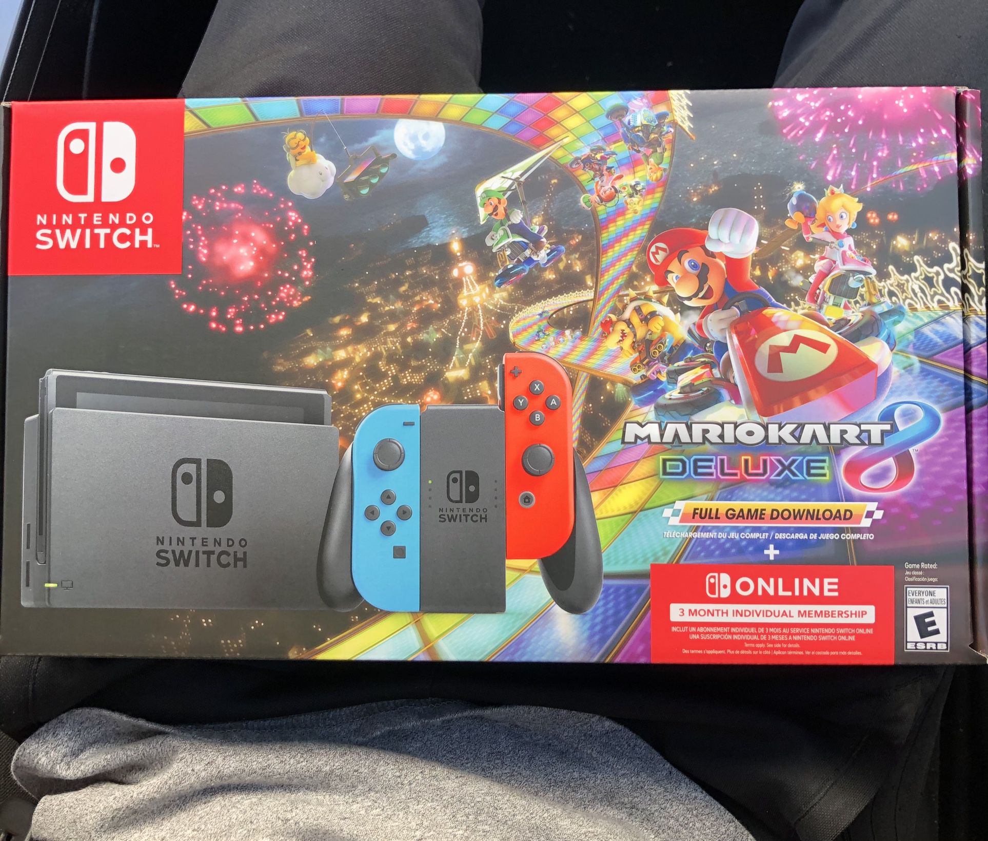 Nintendo Switch Console + Mario Kart 8 Deluxe (Download) + 1 Month Individual Membership