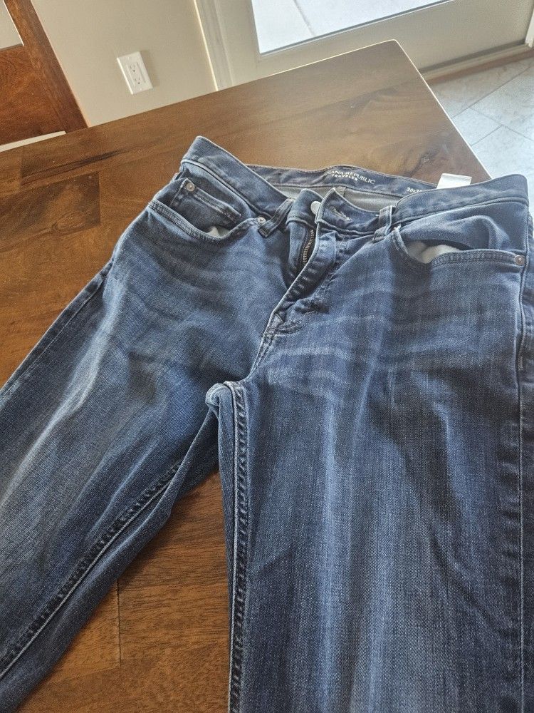 Washed Blue Lux Traveler Jeans Banana Republic