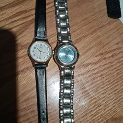 Watches LTD Silver Tone Quartz Watch with Blue Face & Lorus Quartz Rare