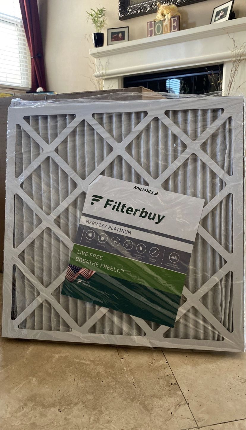 20x20x1 Air Filters - Filterbuy MERV 13 / Platinum (NEW)
