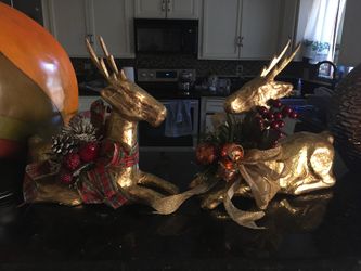 Christmas Golden two gazelles ornaments