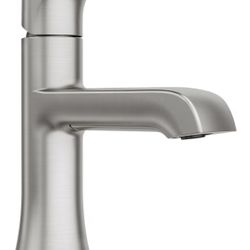 Moen LISO Spot Resist Brushed Nickel One-Handle Bathroom Faucet, One Hole Bathroom Sink Faucet with Optional Deck Plate and Push Down Drain, 84540SRN 