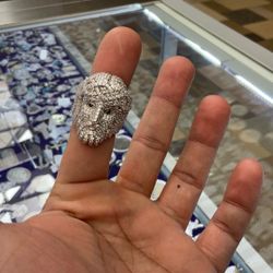 Jesus Ring With Moissanite Vvs 