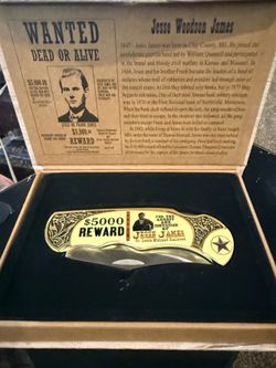 8"" Jesse James Memorabilia Folding knife Clip Point Blade With Box