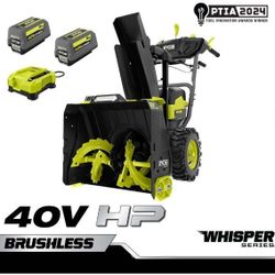 22" Ryobi 40volt Whisper Series Self-Propelled Snow Blower