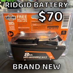 RIDGID 18V 8Ah Max Output Lithium Battery