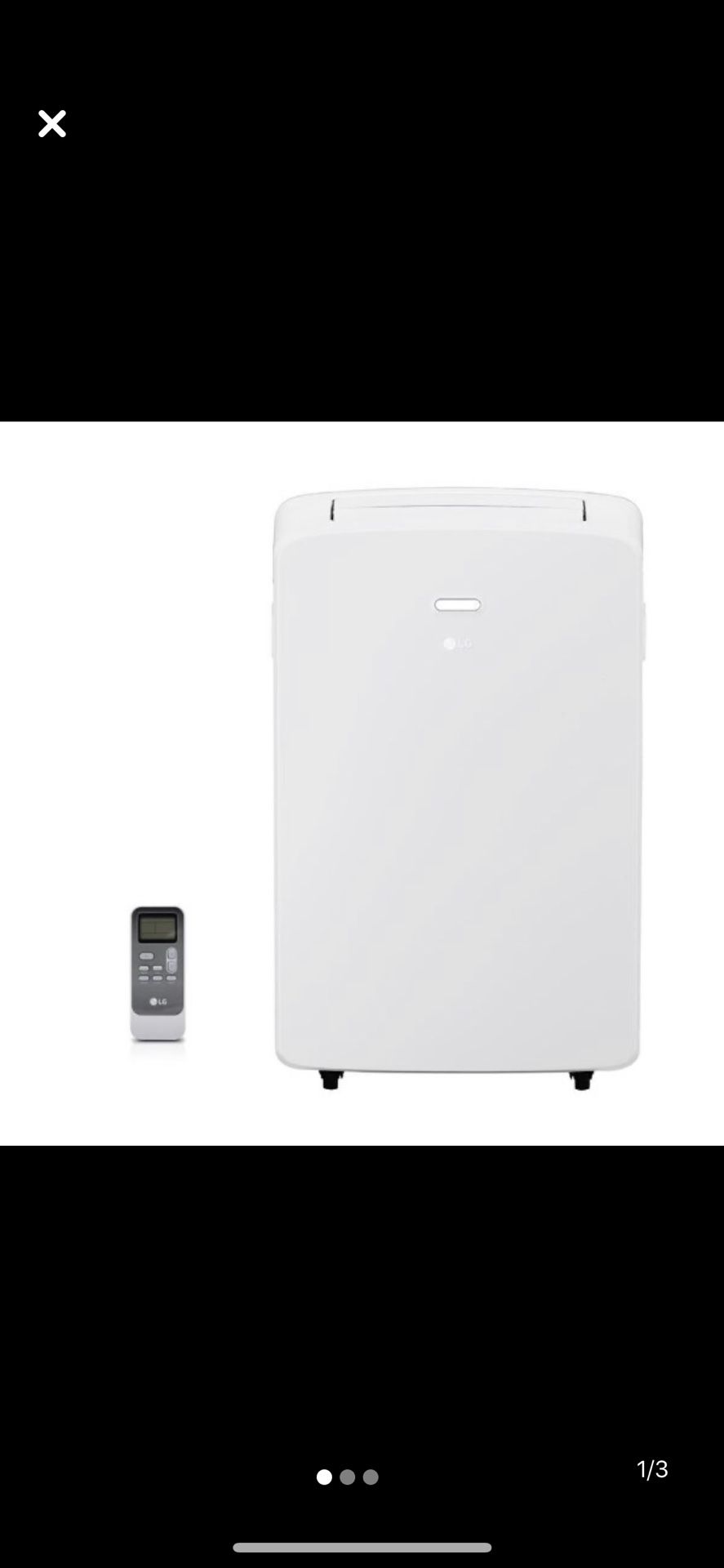 LG portable air conditioner with dehumidifier