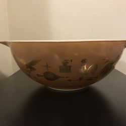 Vintage Pyrex 444 4 Large Brown Bowl Cinderella Early American