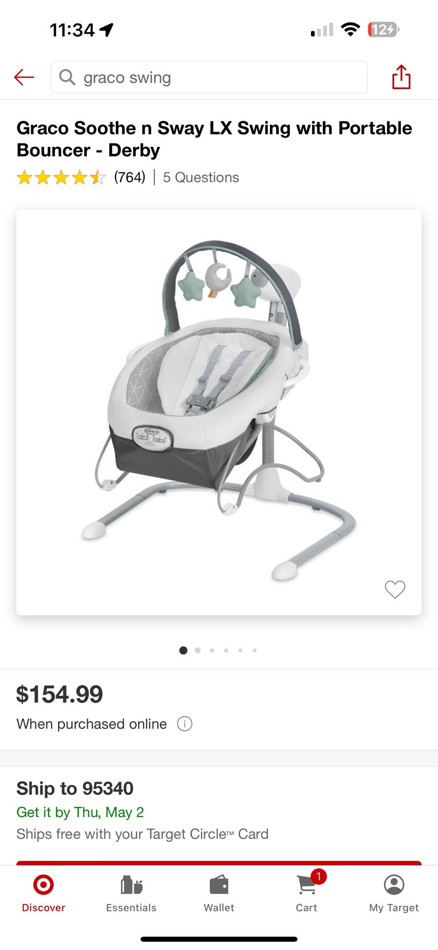 GRACO Soothe And Sway Baby Swing