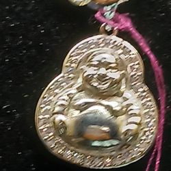 925 Silver Figaro Diamond Cut Chain With Buddha Pendant