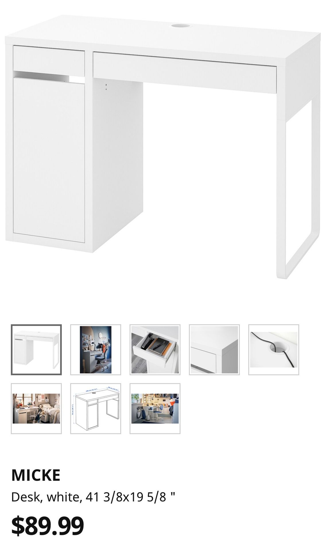 IKEA Micke desk in white