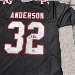 Jamal Anderson Signed Autograph Custom Jersey - Atlanta Falcons -Beckett Coa -