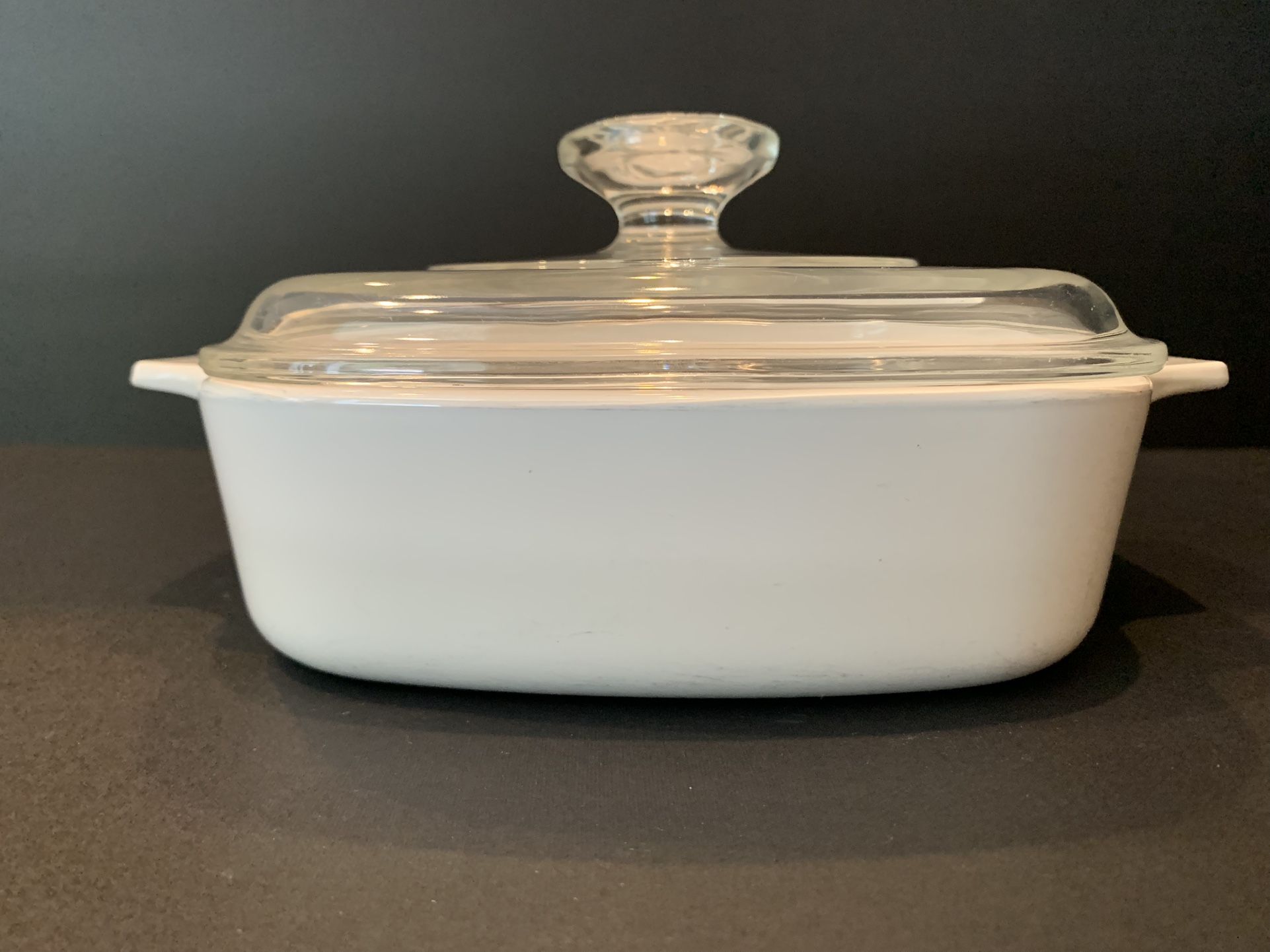 CorningWare 1 Qt A-1-B Casserole Dish White w/Pyrex Lid A7C