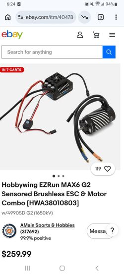 Rc Hobbywing ez run esc motor combo new 8s