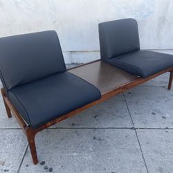 Mid Century Two Seater Bench with Center Table.