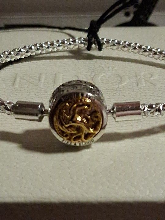 Pandora Authentic Game Of Thrones House Sigil 2 Sided Sterling Silver Studded Chain Bracelet 6 & 7.5 Available
