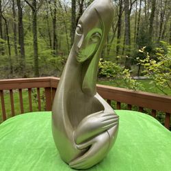 Vintage 1969 Marie Brower Chalkware Female Bust manufactured by ESCO productions