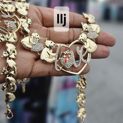 I Deliver I Ship 14k Gold Plated Chain Set