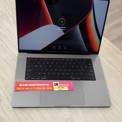 Apple MacBook Pro M1 Pro Chip 16in - $1 DOWN TODAY, NO CREDIT NEEDED