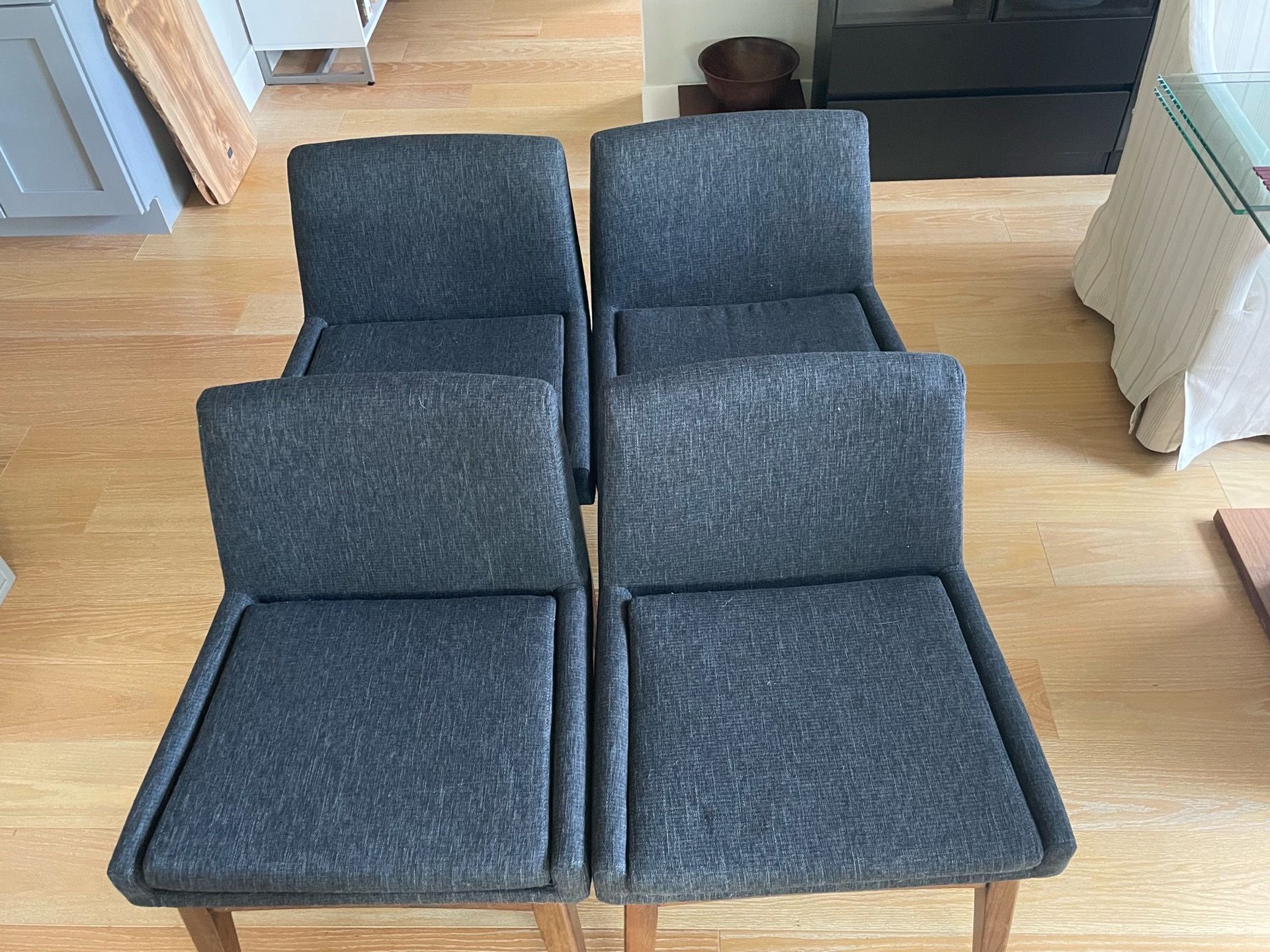 4 black contemporary dining chairs