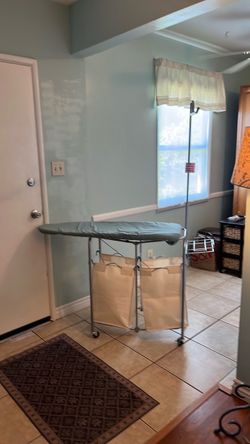 Rolling Ironing Board with Laundry Hamper