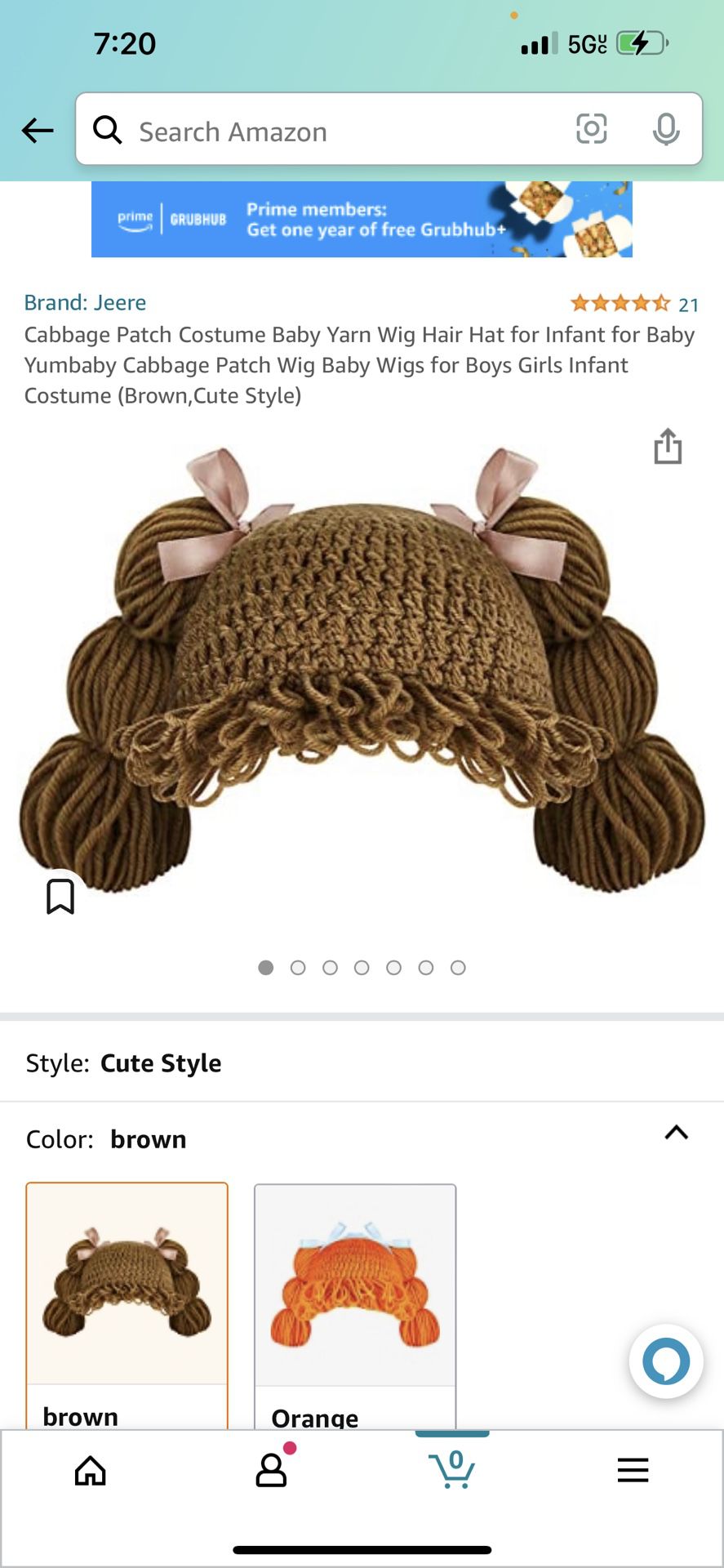 Cabbage Patch Costume Baby Yarn Wig Hair Hat for Infant for Baby Yumbaby Cabbage Patch Wig Baby Wigs for Boys Girls Infant Costume (Brown,Cute Style)