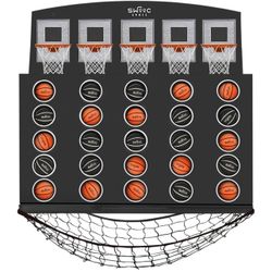 Brand New In The Box- SWOOC Games - Low Post Lineup | Wall Mounted Giant Basketball 4 in A Row w/ 5+ Games | Basketball Hoop for Room Wall Games | Gam