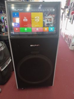 19" touch screen Kareoke Bluetooth party speaker 🔊.  Rechargeable battery.  Brand new