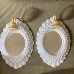 Vintage Plastic Mirror With Candle Holder 