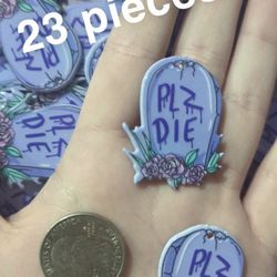$2 FOR ALL 23 Pieces Acrylic Tombstone Headstone Plz Die Pastel GothCharm For Jewelry Making Necklaces Earrings 