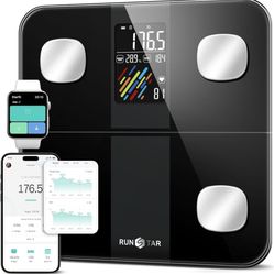 Smart Scale for Body Weight and Fat Percentage, High Accuracy Digital Bathroom Scale with Large Display for BMI Heart Rate 15 Body Composition Analyze