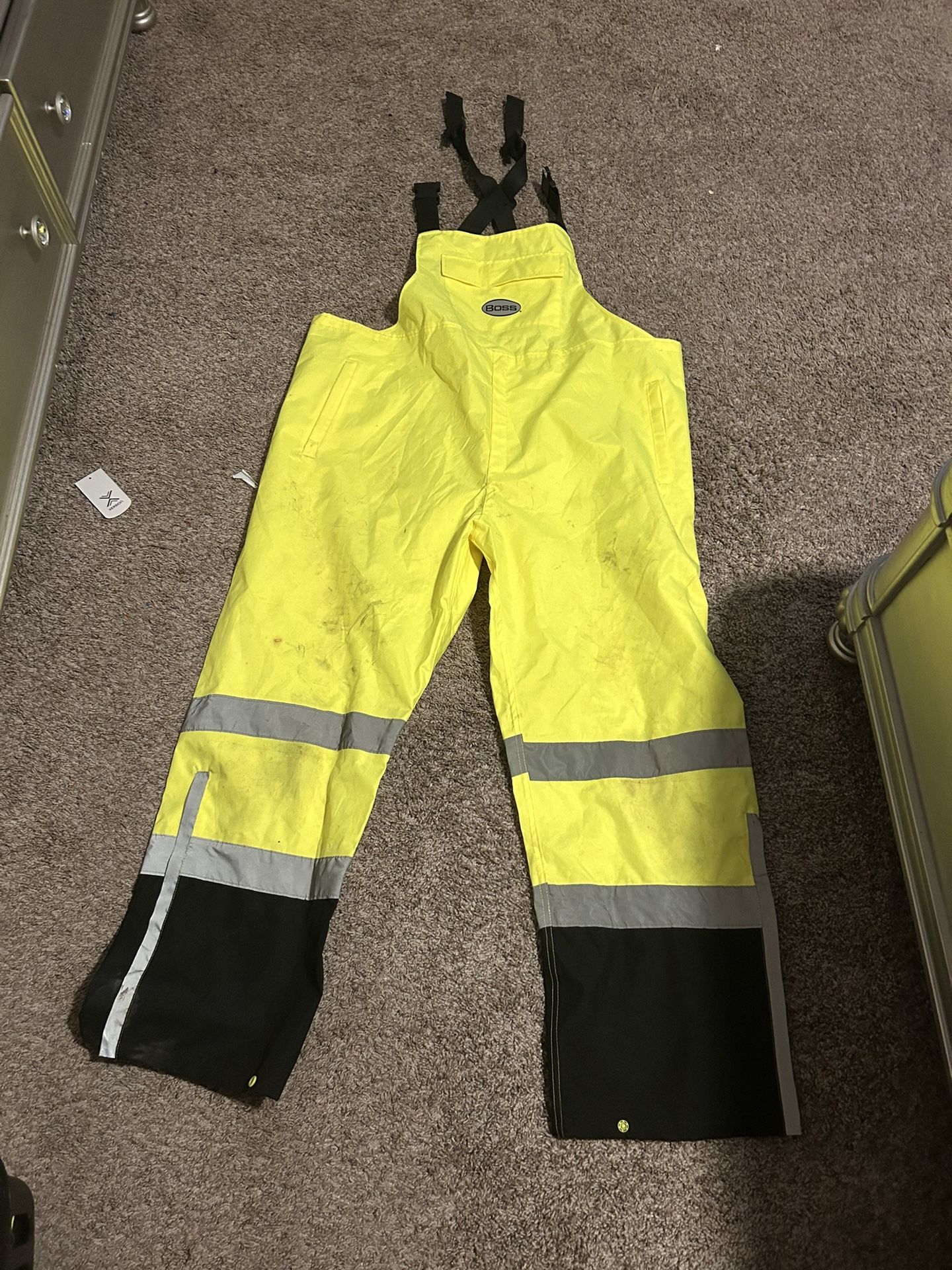 XL Visibility Rain Suit Waterproof Lime Reflective Safety Worker Jacket & Pants