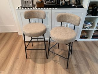 28 '' Bar Stools Set of 2, for Kitchen Island. Light Brown